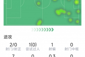 开云-未延续状态，若昂-佩德罗蓝军英超首秀数据：2射0正，8对抗3成功